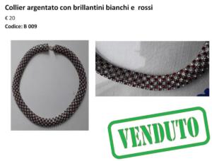 B 009 Collier argento e brillantini