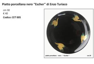 CET 005 Piatto porcellana nero Escher