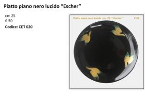 CET 020 Piatto piao nero lucido Escher