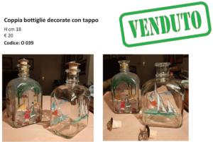 O 039 Bottiglie vetro decorate